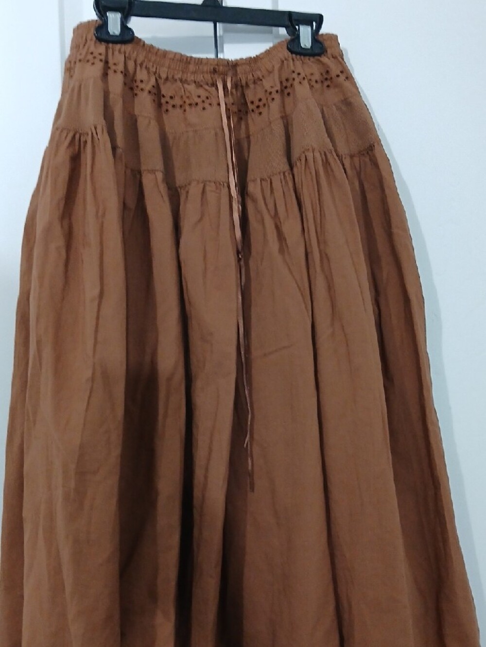 Free People Rust-Brown A-Line Midi Skirt - Picture 3 of 4